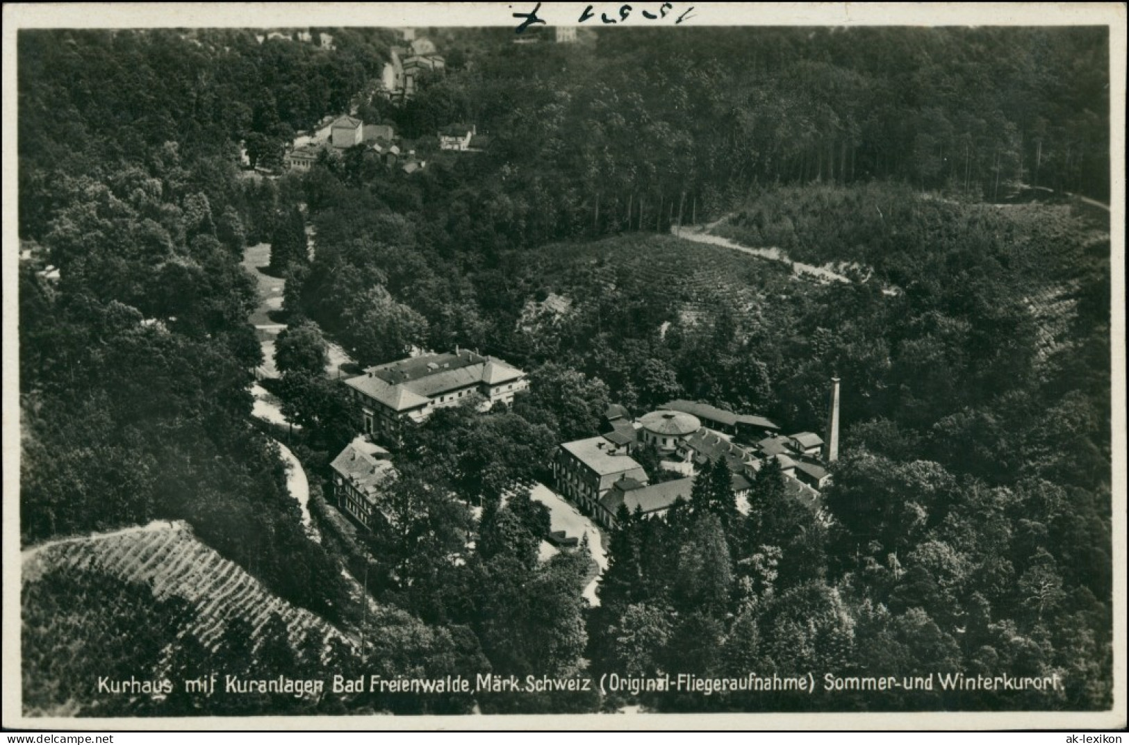 Ansichtskarte Bad Freienwalde Luftbild Kurhaus 1934 - Bad Freienwalde