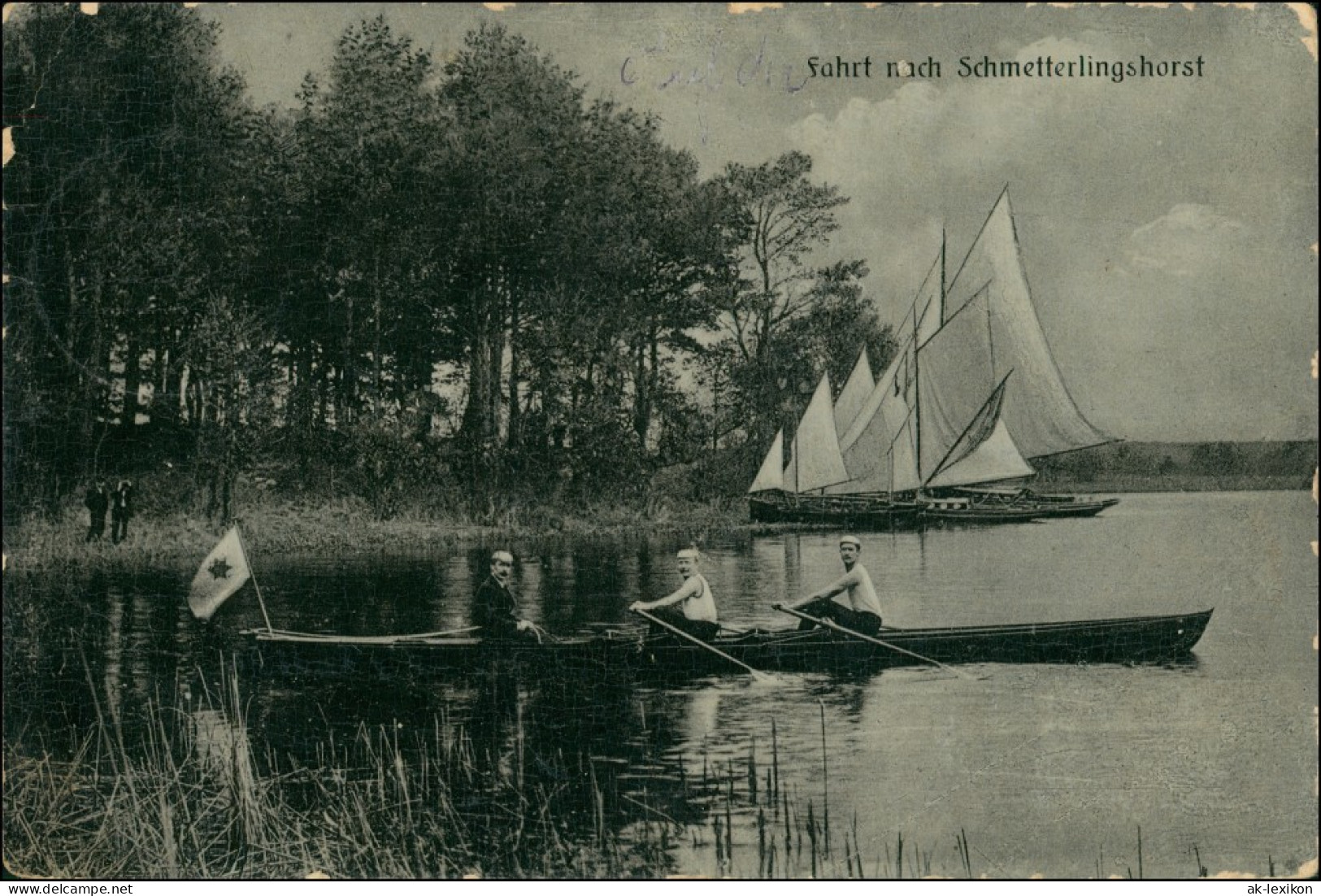 Ansichtskarte Köpenick-Berlin Schmetterlingshorst Ruderer 1917 - Köpenick