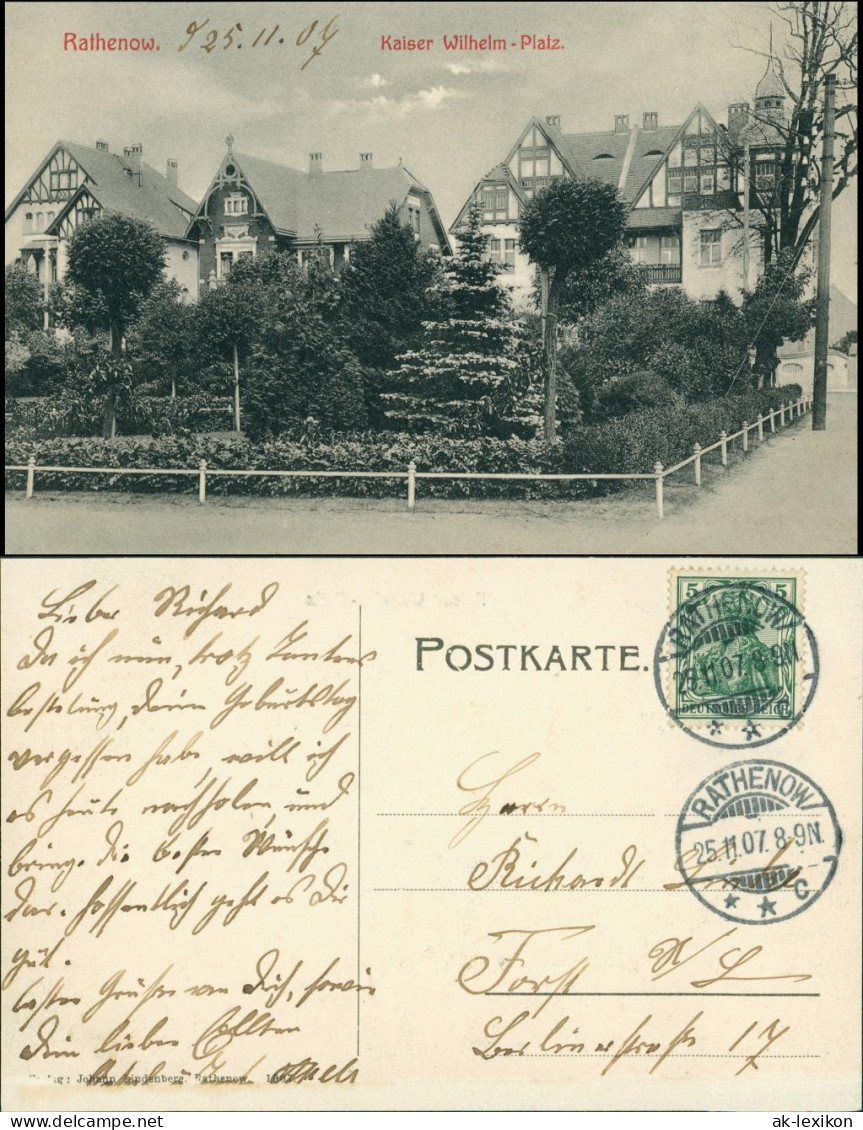 Ansichtskarte Rathenow Kaiser Wilhelm Platz 1907 - Rathenow