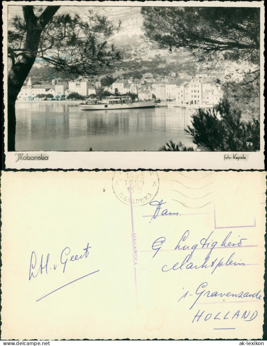 Postcard Macharscha Makarska Stadt, Dampfer 1959 - Croatia