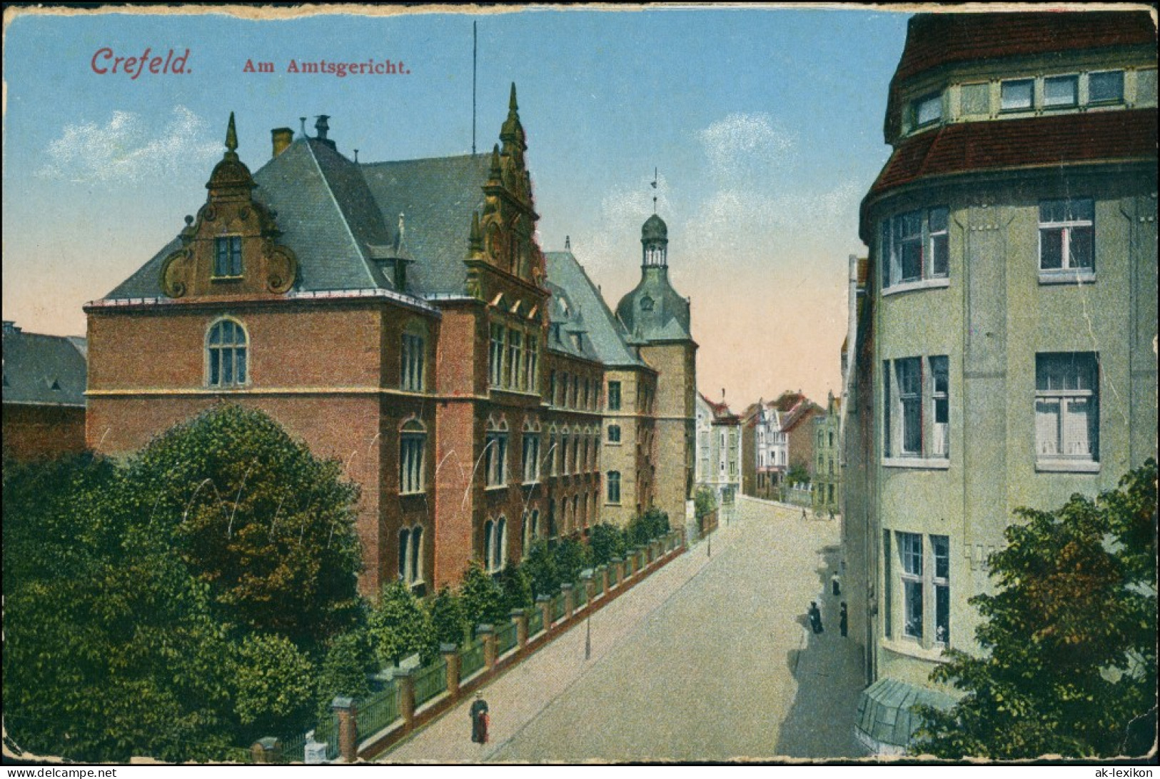 Ansichtskarte Krefeld Crefeld Straßenpartie Am Amtsgericht 1924 - Krefeld