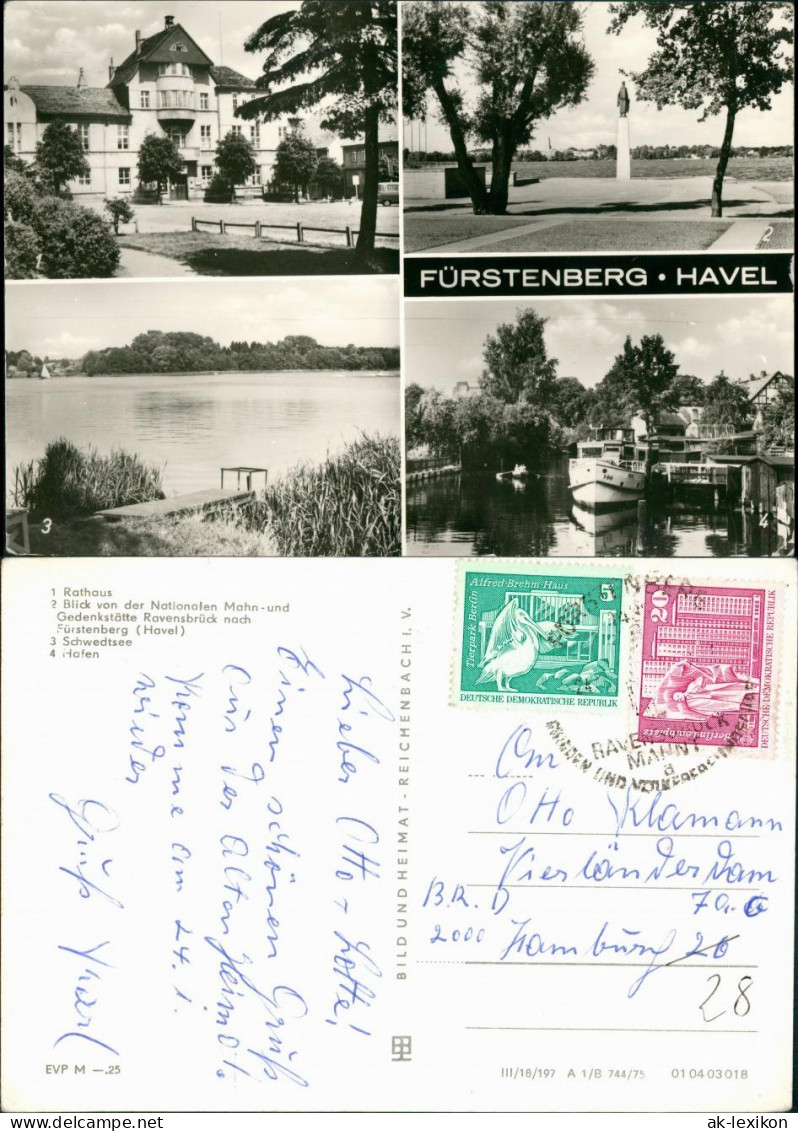 Ansichtskarte Fürstenberg/Havel Mehrbild_ See, Hafen 1975 - Fuerstenberg