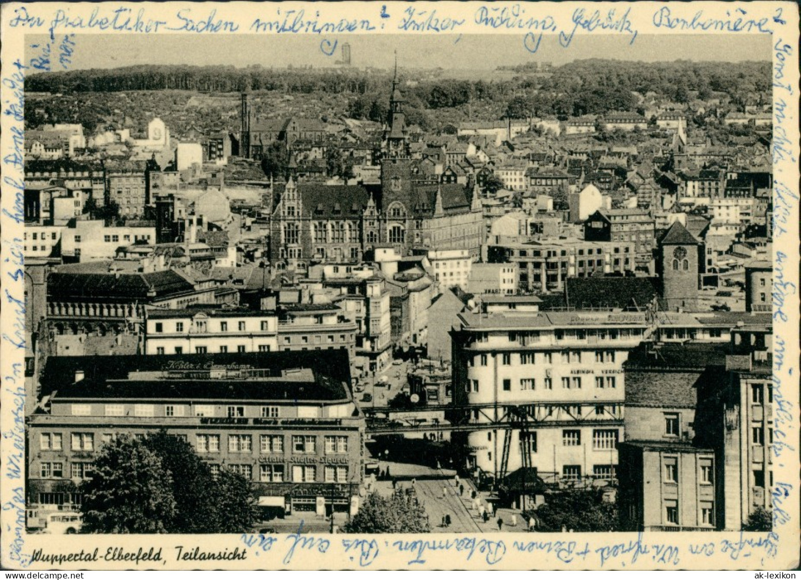 Ansichtskarte Elberfeld-Wuppertal Stadtblick - Straße 1975 - Wuppertal