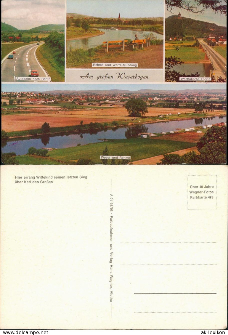 Ansichtskarte Bad Oeynhausen Stadt, Autobahnen Weserbogen 1972 - Bad Oeynhausen