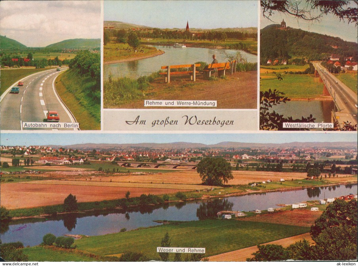 Ansichtskarte Bad Oeynhausen Stadt, Autobahnen Weserbogen 1972 - Bad Oeynhausen