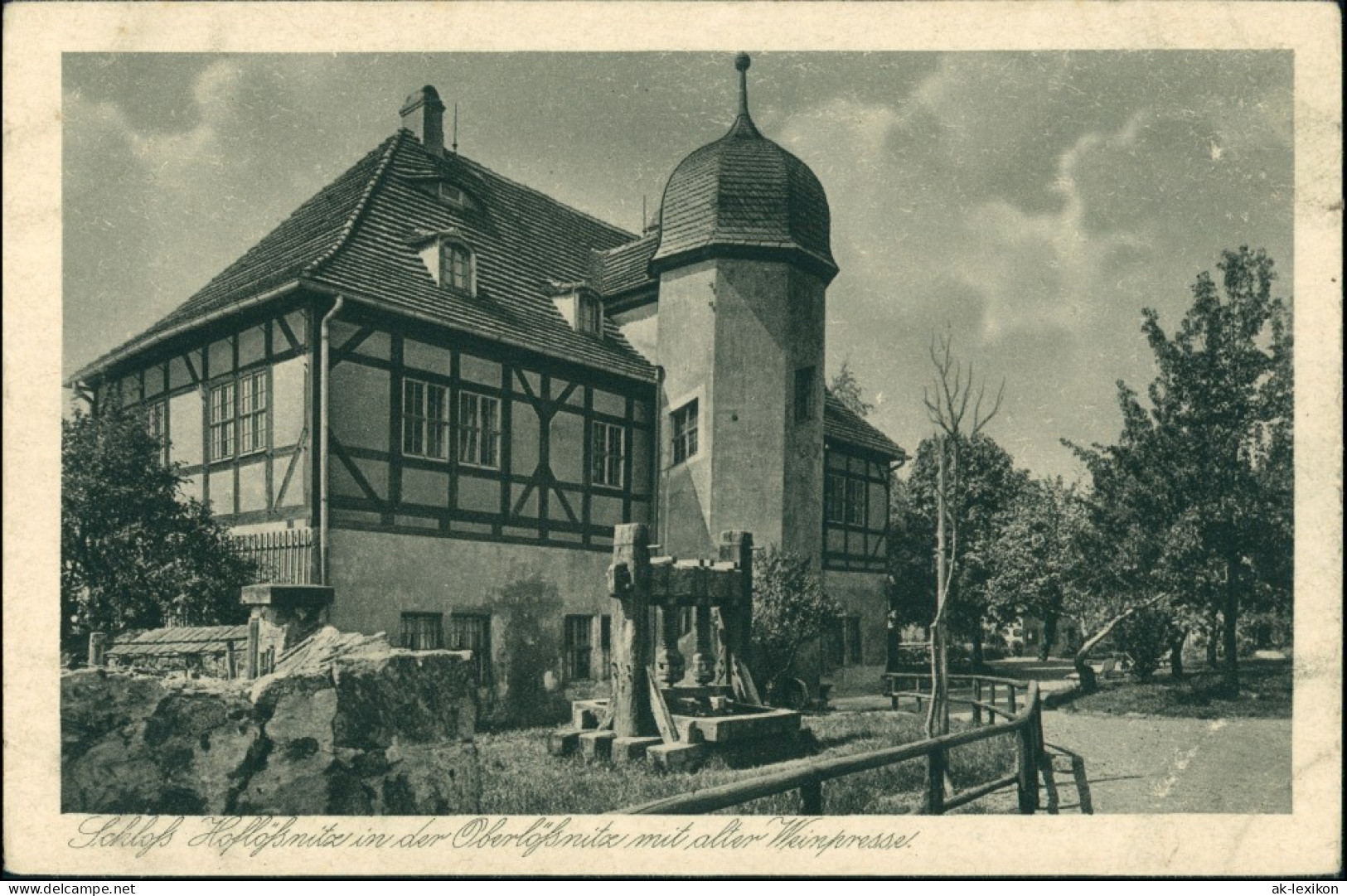 Ansichtskarte Oberlößnitz-Radebeul Schloß Hoflößnitz - Weinpresse 1928 - Radebeul