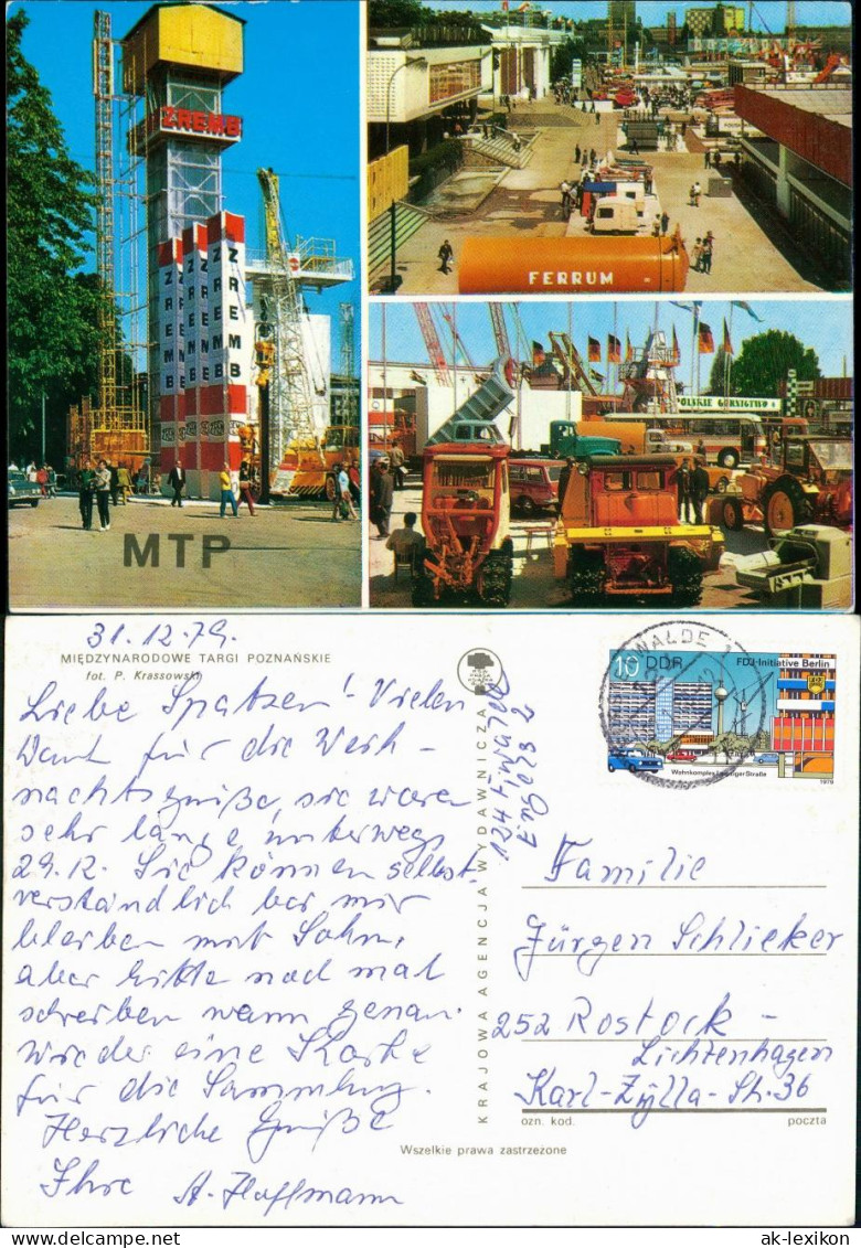 Postcard Posen Poznań 3 Bild: Messe 1979 - Polen