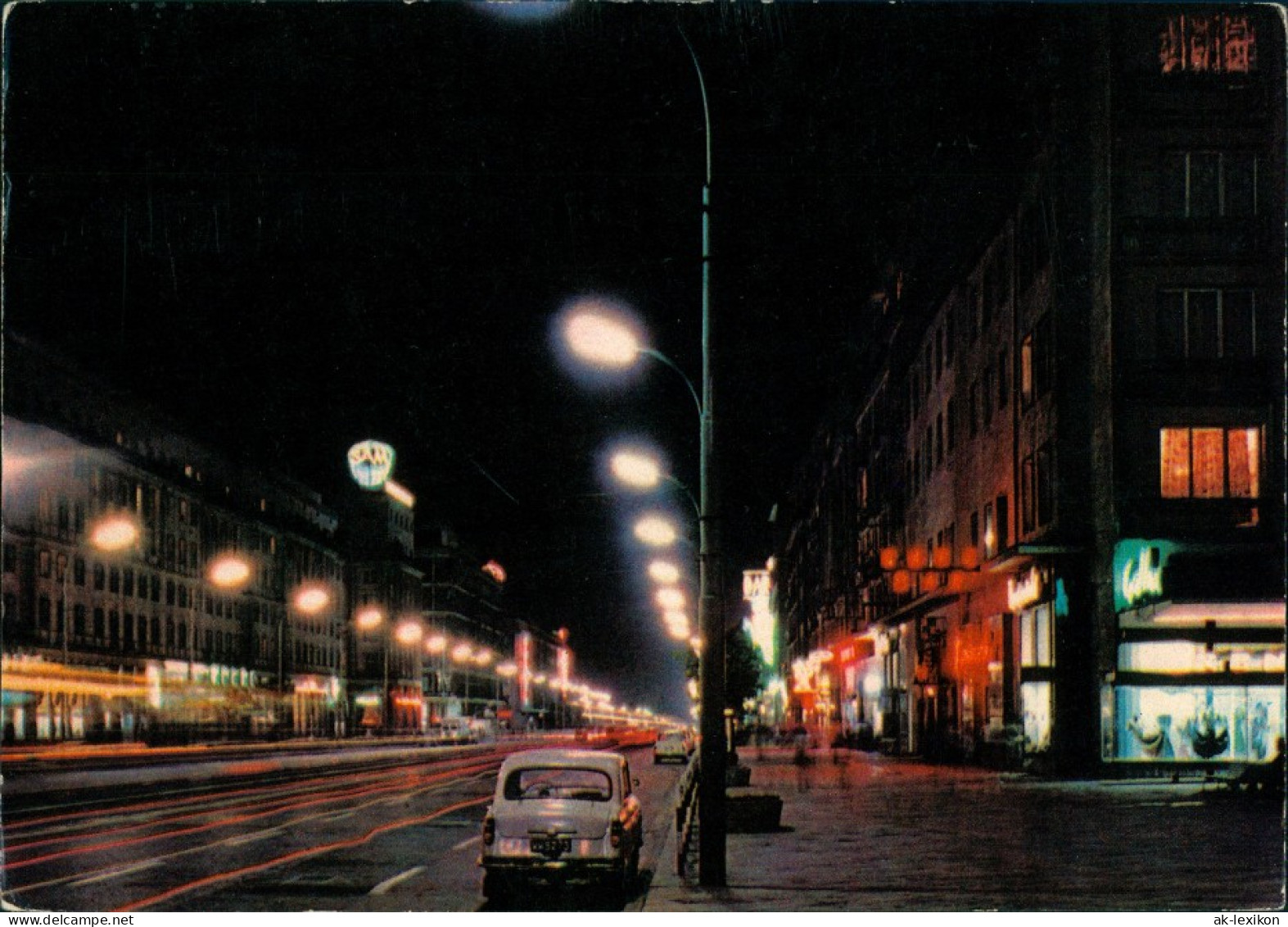 Warschau Warszawa Jerozolimskie-Allee/Aleje Jerozolimskie B Nacht 1978 - Polen