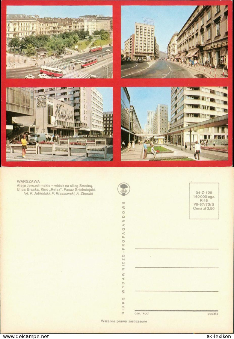 Postcard Warschau Warszawa Stadtteilansichten 1973 - Polen