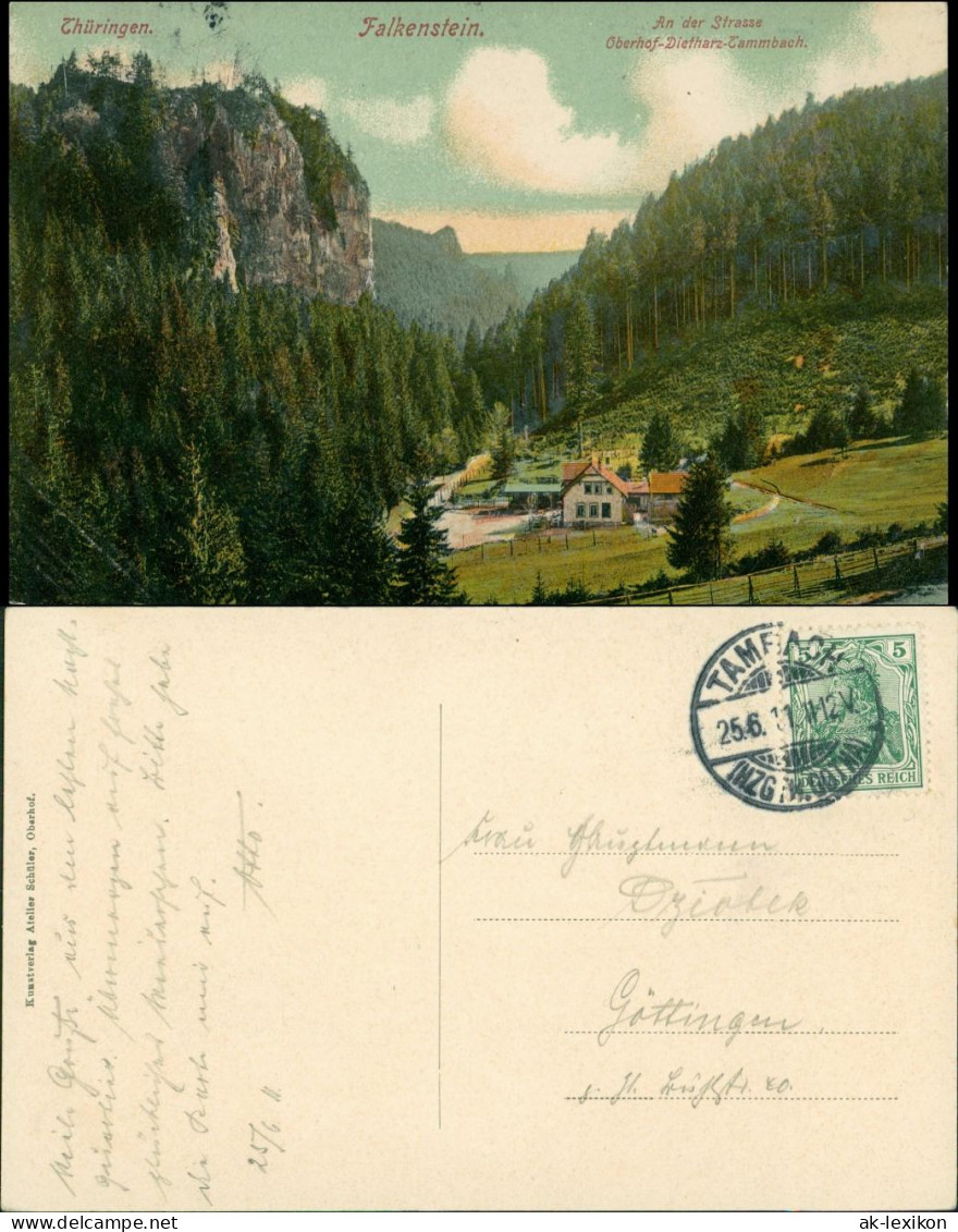 Ansichtskarte Tambach-Dietharz Straßenpartie - Falkenstein 1911 - Tambach-Dietharz