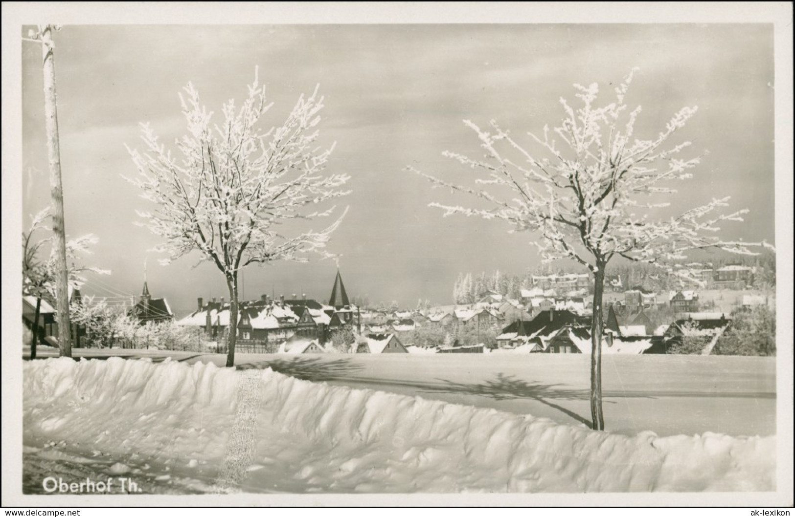 Ansichtskarte Oberhof (Thüringen) Stadt - Winterpartie 1934 - Oberhof