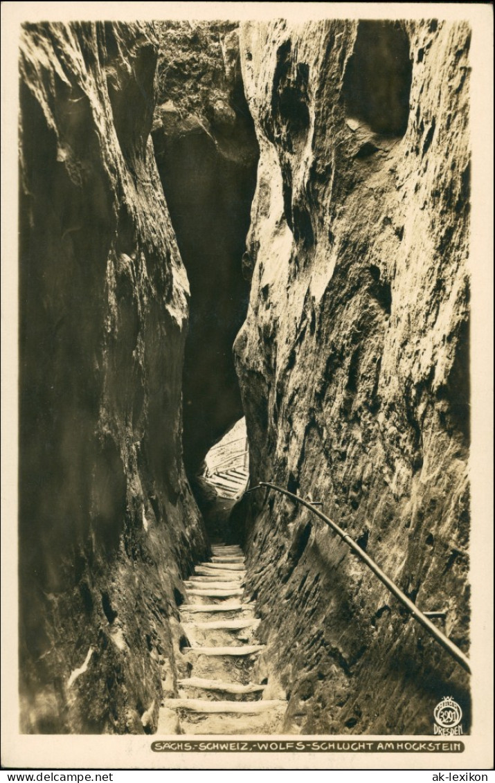 Hohnstein (Sächs. Schweiz) Wolfsschlucht, Sächs. Schweiz 1928 Walter Hahn:3291 - Hohnstein (Saechs. Schweiz)