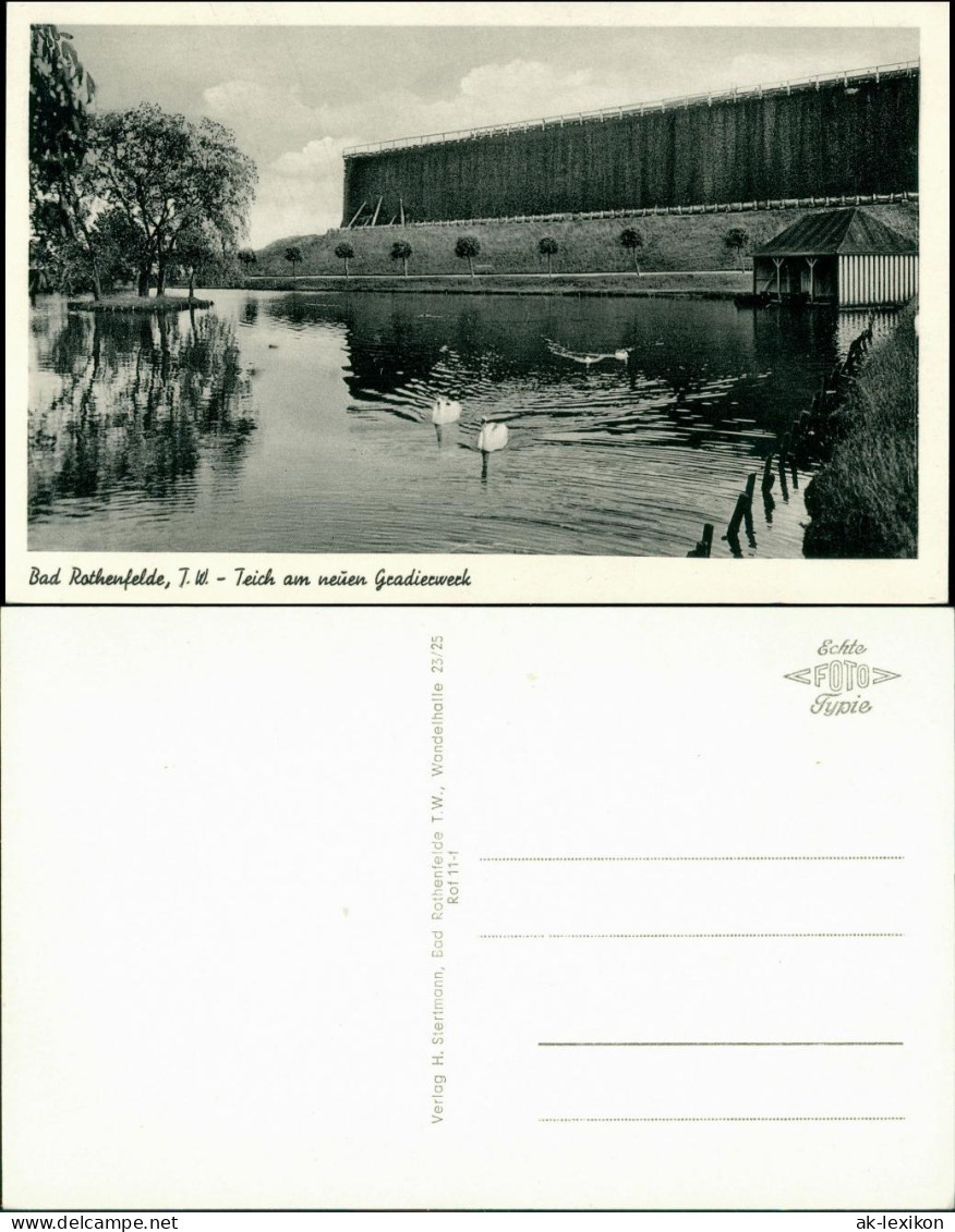 Ansichtskarte Bad Rothenfelde Teich Am Neuen Gradierwerk 1940 - Bad Rothenfelde