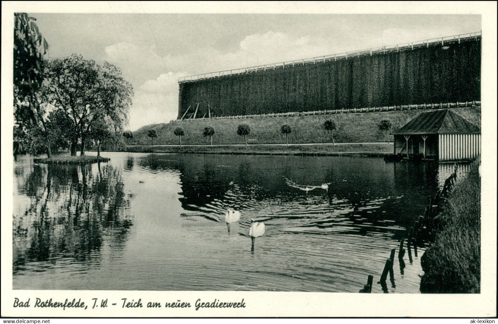Ansichtskarte Bad Rothenfelde Teich Am Neuen Gradierwerk 1940 - Bad Rothenfelde