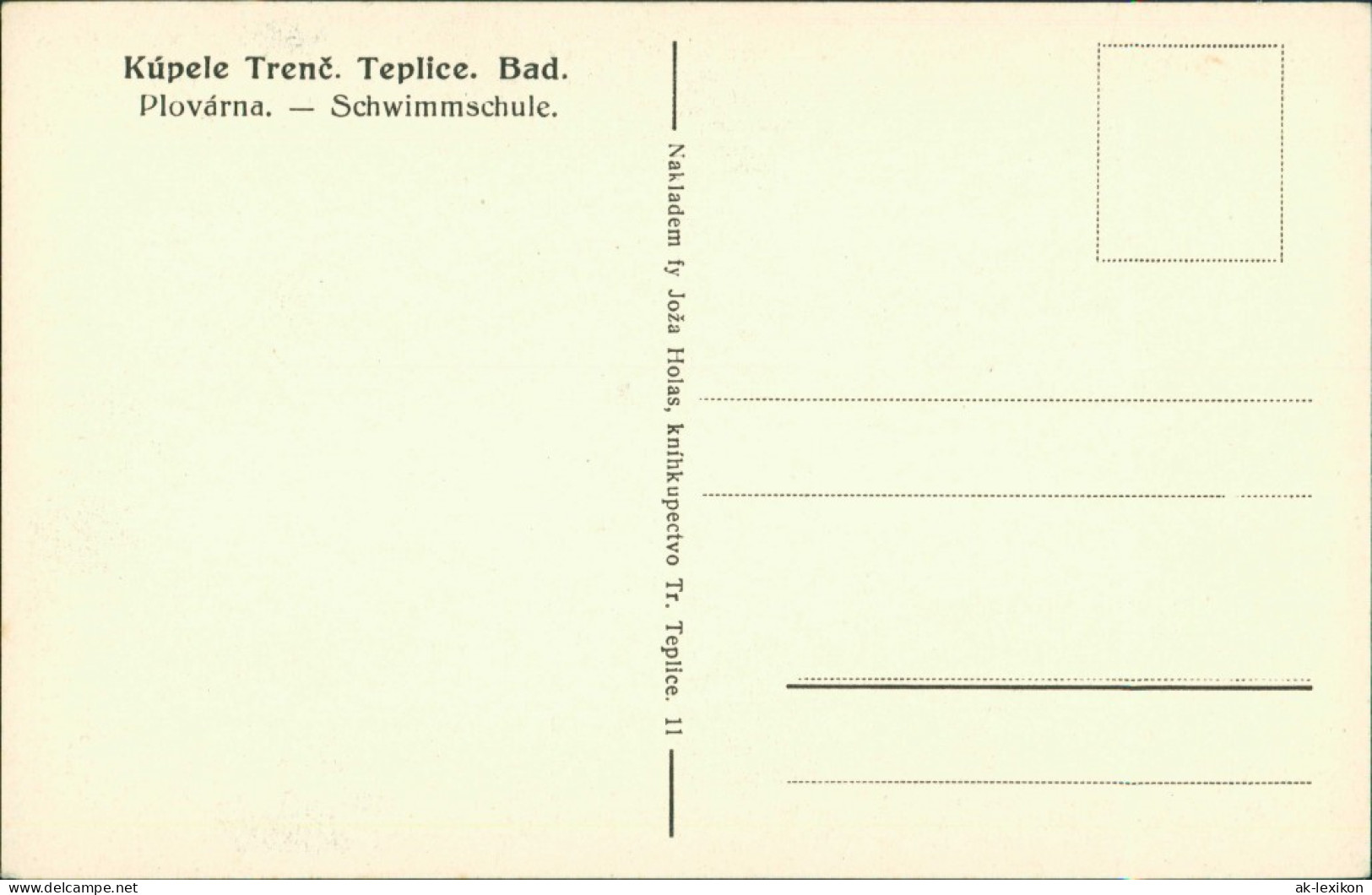 Trentschin-Teplitz Trenčianske Teplice Trencsénteplic Schwimmschule  1928 - Slovaquie