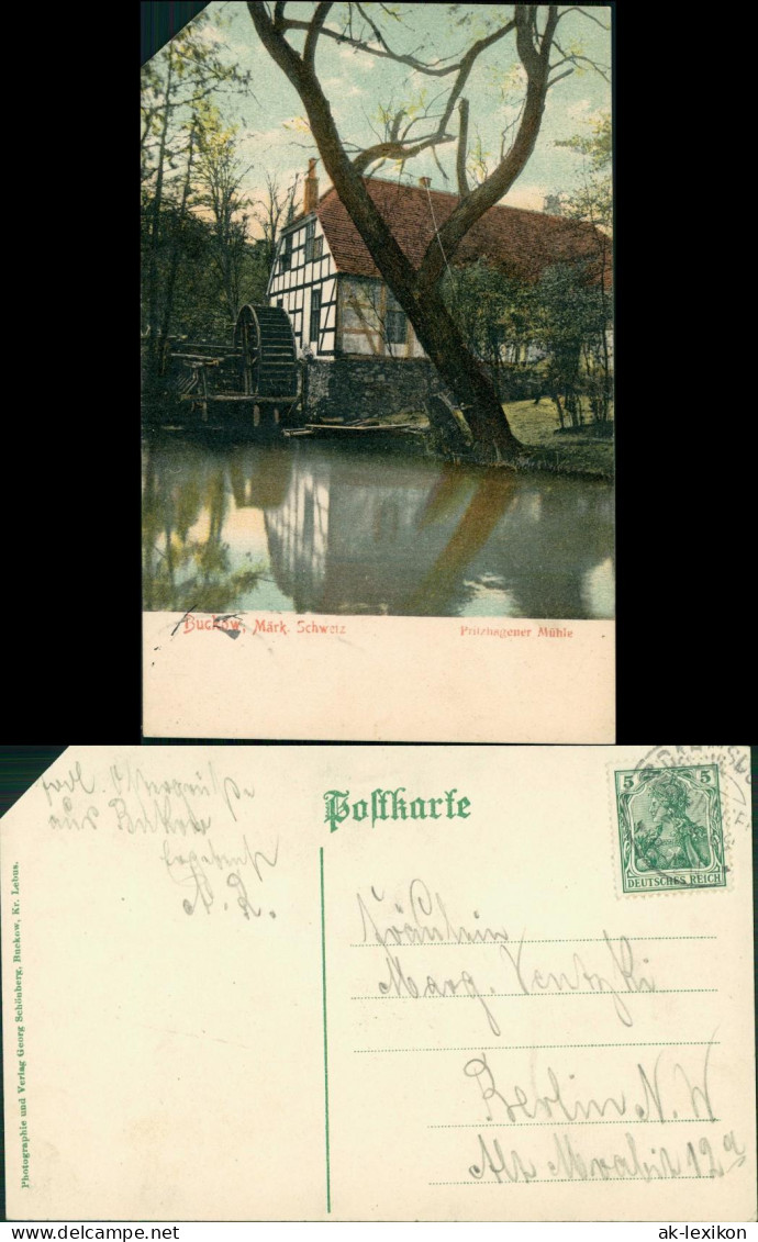 Ansichtskarte Buckow (Märkische Schweiz) Pritzhagener Mühle 1912 - Buckow