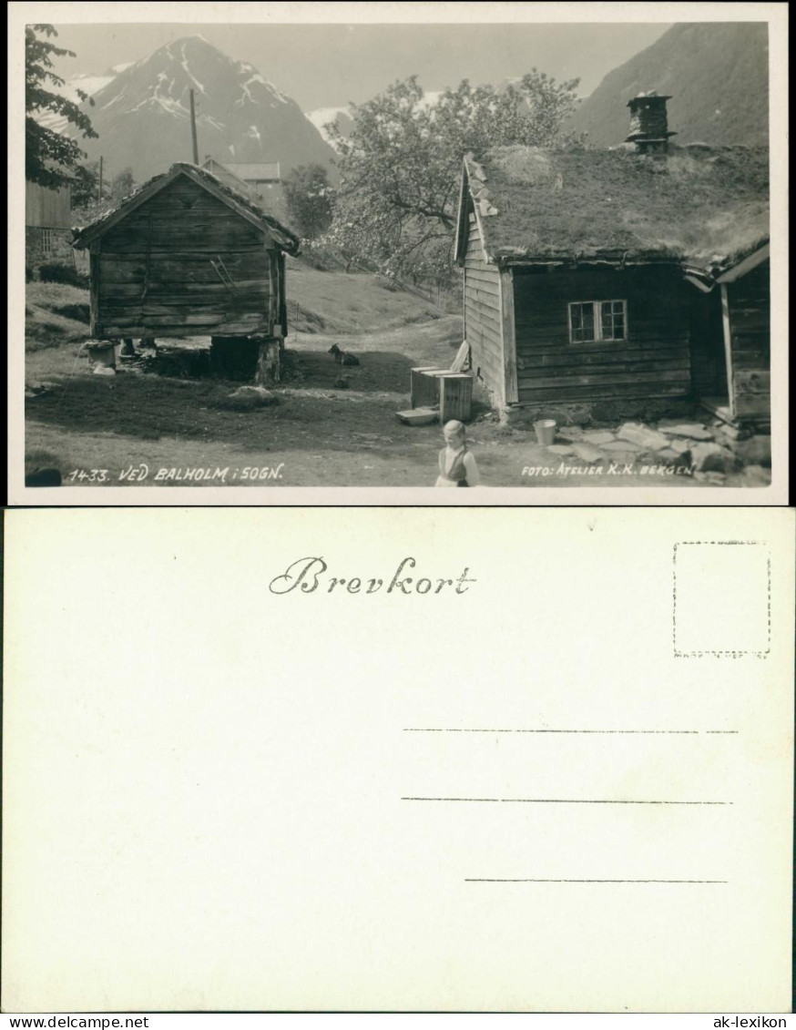 Postcard Balholmen Partie Im Dorf Norge 1923 - Norwegen