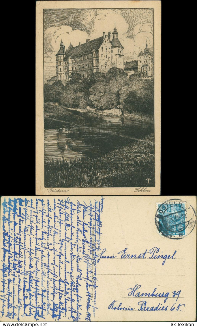 Ansichtskarte Güstrow Schloss - Federzeichnung 1925 - Guestrow
