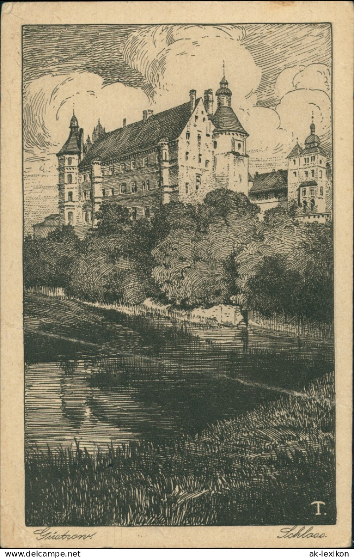 Ansichtskarte Güstrow Schloss - Federzeichnung 1925 - Guestrow