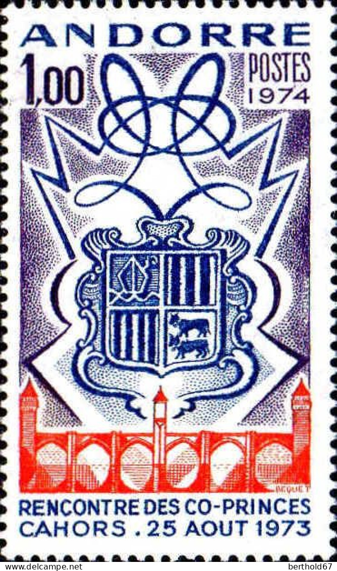 Andorre (F) Poste N** Yv:239 Mi:260 Rencontre Des Co-Princes Cahors - Unused Stamps