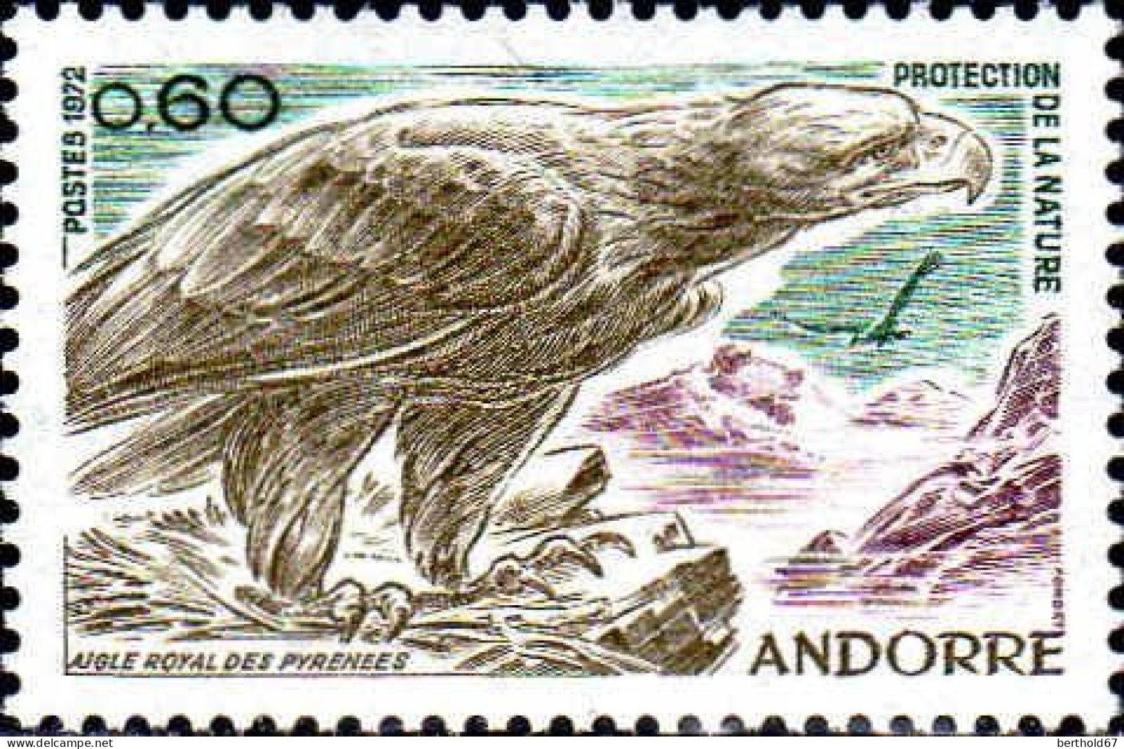 Andorre (F) Poste N** Yv:219 Mi:240 Protection De La Nature Aigle Royal Des Pyrénées - Nuevos
