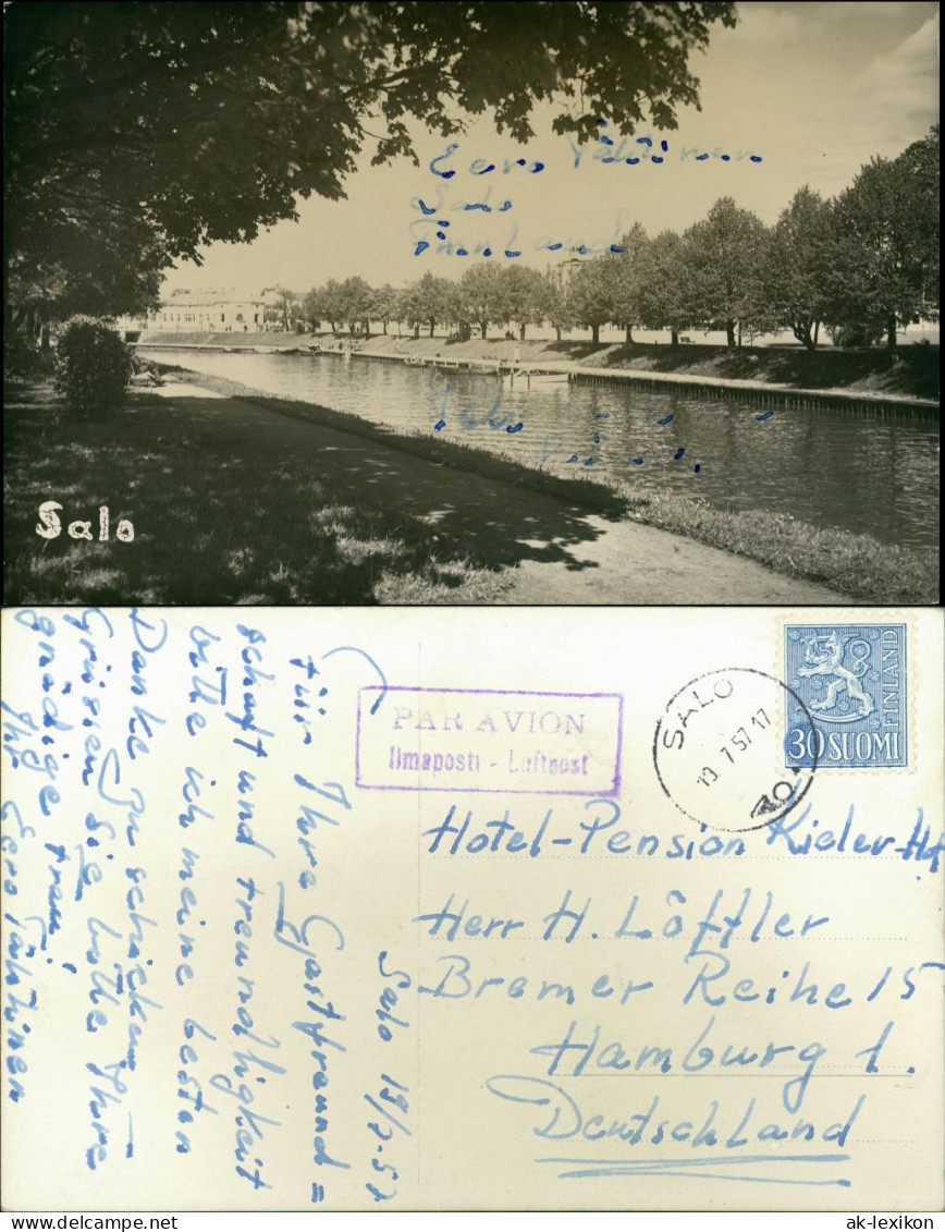 Postcard Salo Flusspartie 1957 Privatfoto - Finlandia