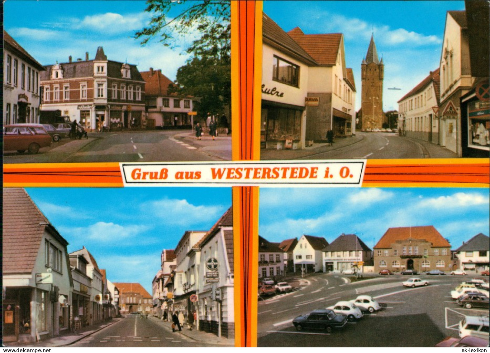 Ansichtskarte Westerstede 4 Bild Straßen Marktplatz 1977 - Westerstede