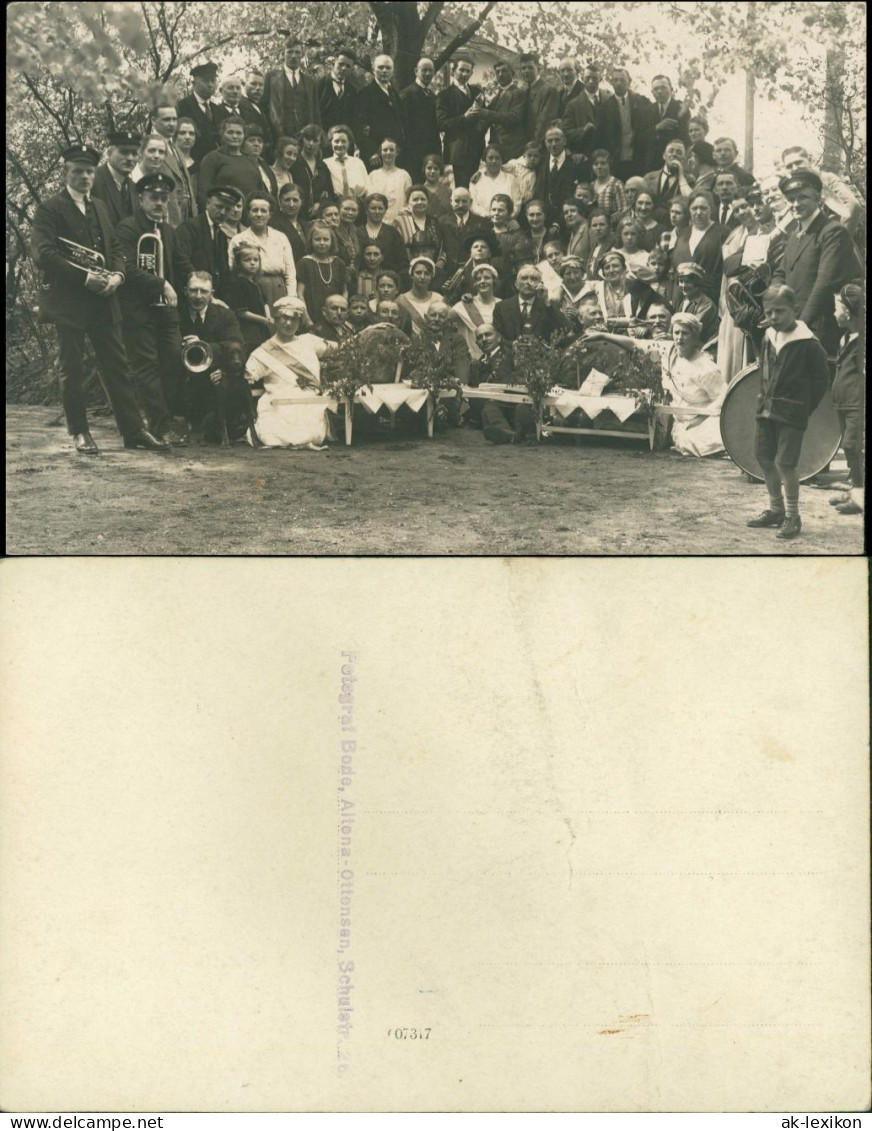 Gruppenfoto Gesellschaft & Musiker, Foto Bode Altona-Ottensen 1910 Privatfoto - Altona