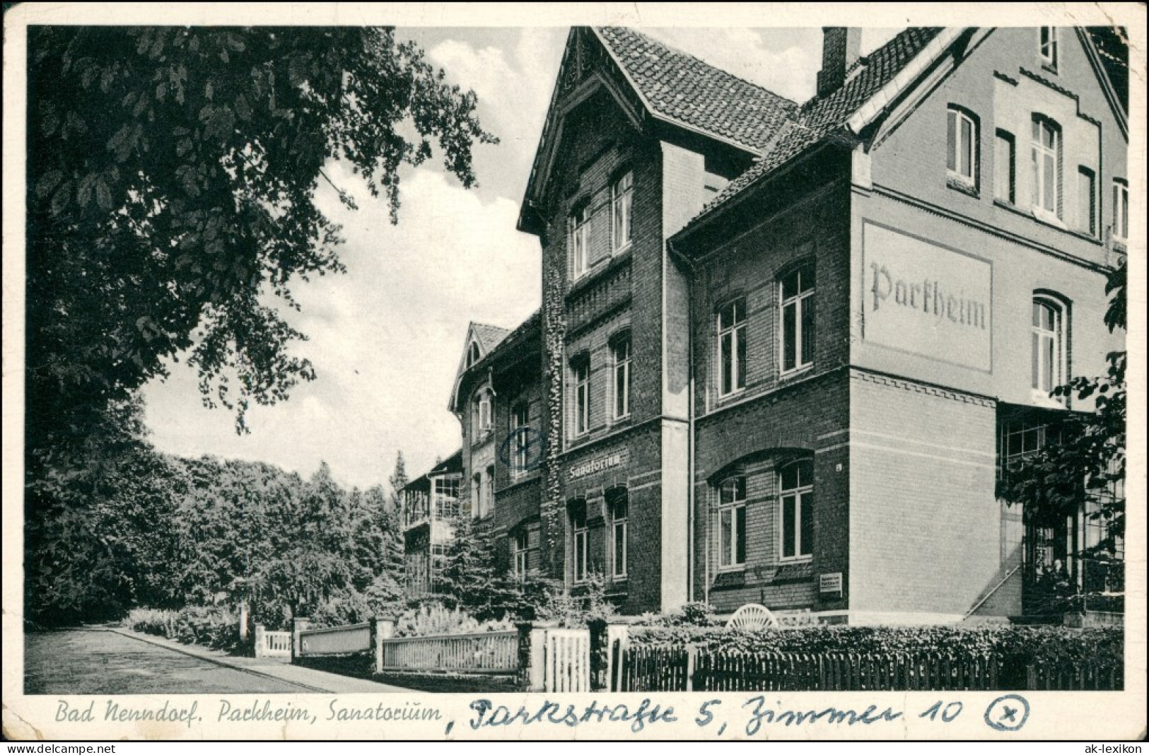 Ansichtskarte Bad Nenndorf Parkheim Sanatorium 1957 - Bad Nenndorf