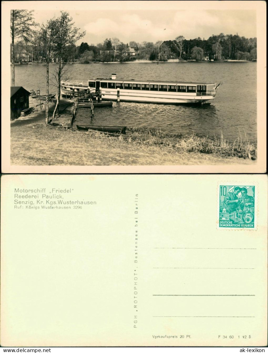 Senzig-Königs Wusterhausen Motorschiff Reederei Paulick - Stadt 1955 - Koenigs-Wusterhausen