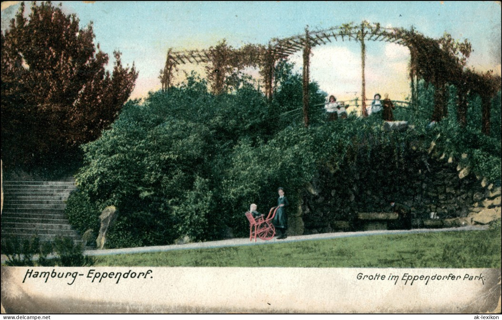 Ansichtskarte Eppendorf-Hamburg Grotte Eppendorfer Park 1909 - Eppendorf