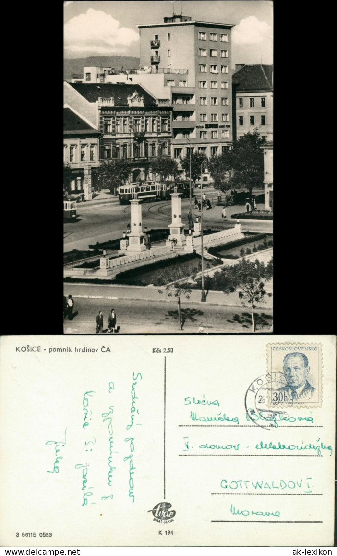 Postcard Kaschau Košice (Kassa) Pomnik Hrdinov CA 1964 - Slovaquie