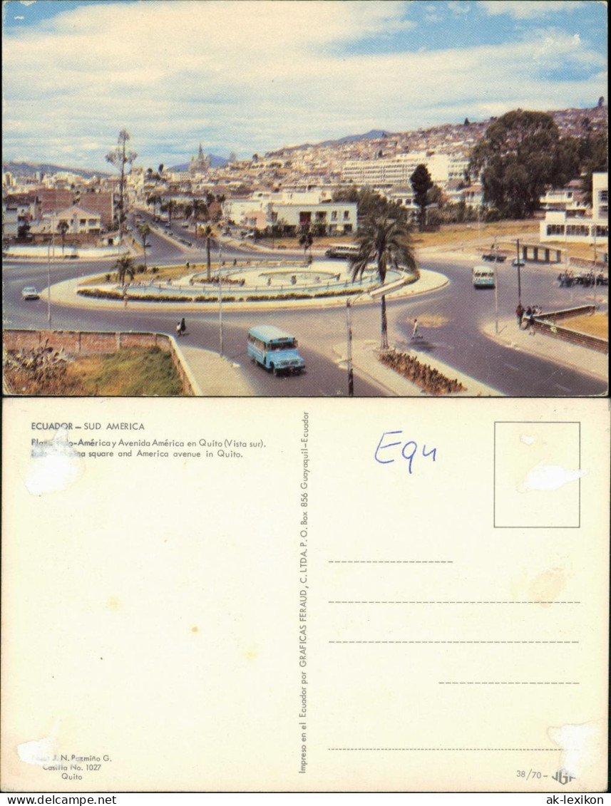 Postcard Ecuador Avenida América En Quito Strassen Verkehr 1970 - Equateur