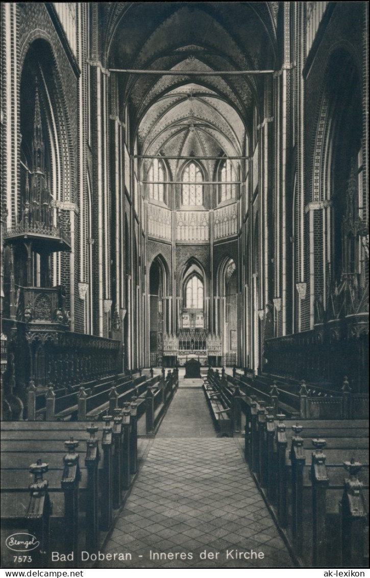 Bad Doberan Kirche Innenansicht Inneres Stuhlreihen Blick Altar 1910 - Bad Doberan