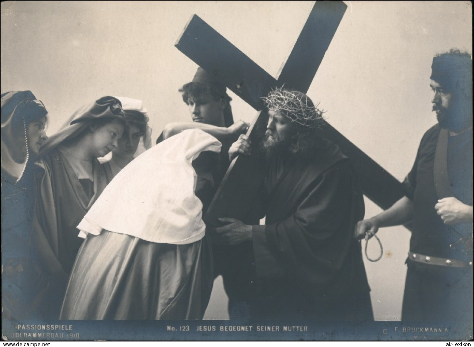 Ansichtskarte Oberammergau Passionsspiele Jesus Begenet Seiner Mutter 1910 - Oberammergau