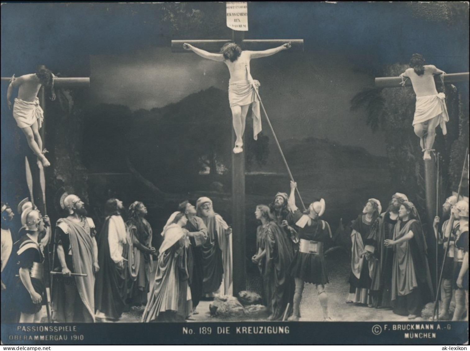 Ansichtskarte Oberammergau Passionsspiele - Kreuzigungsszene 1910 - Oberammergau