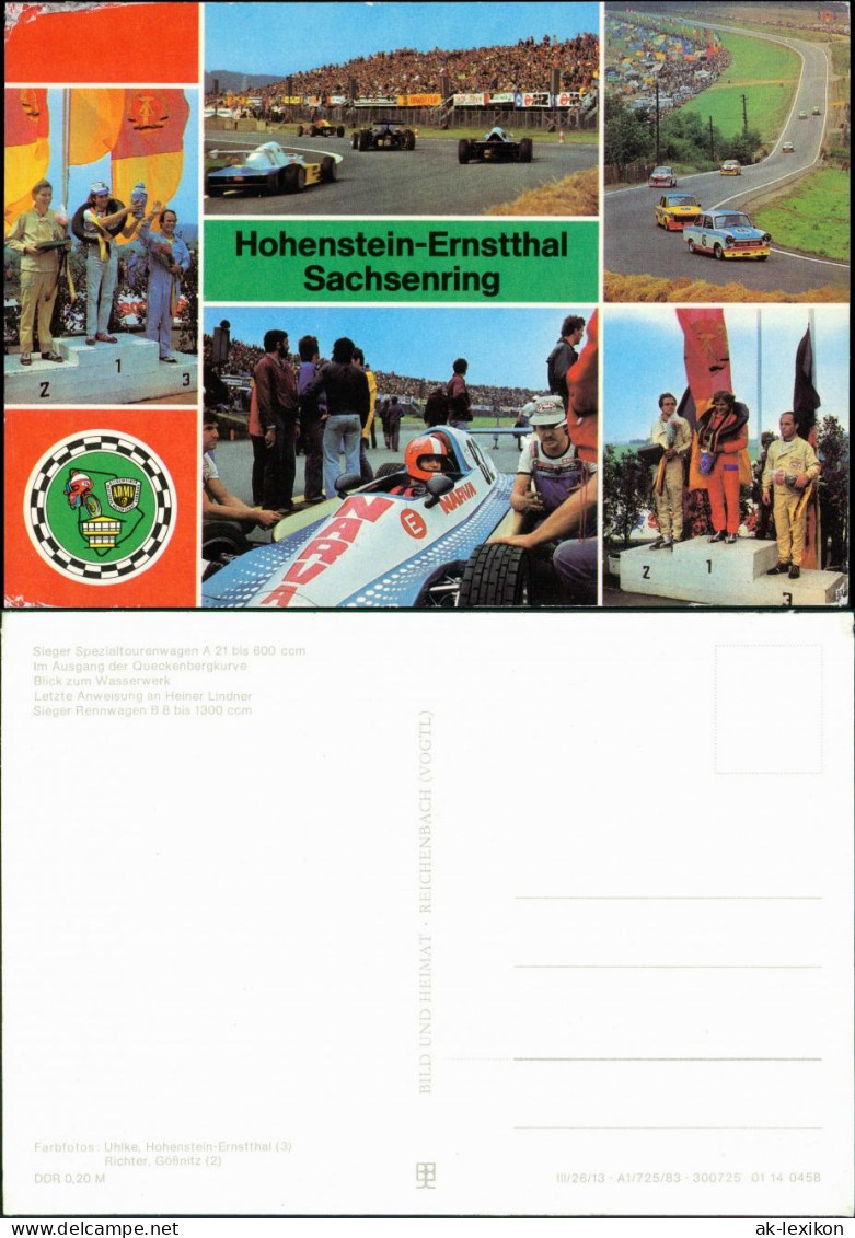 Ansichtskarte Hohenstein-Ernstthal Sachsenring 1980 - Hohenstein-Ernstthal