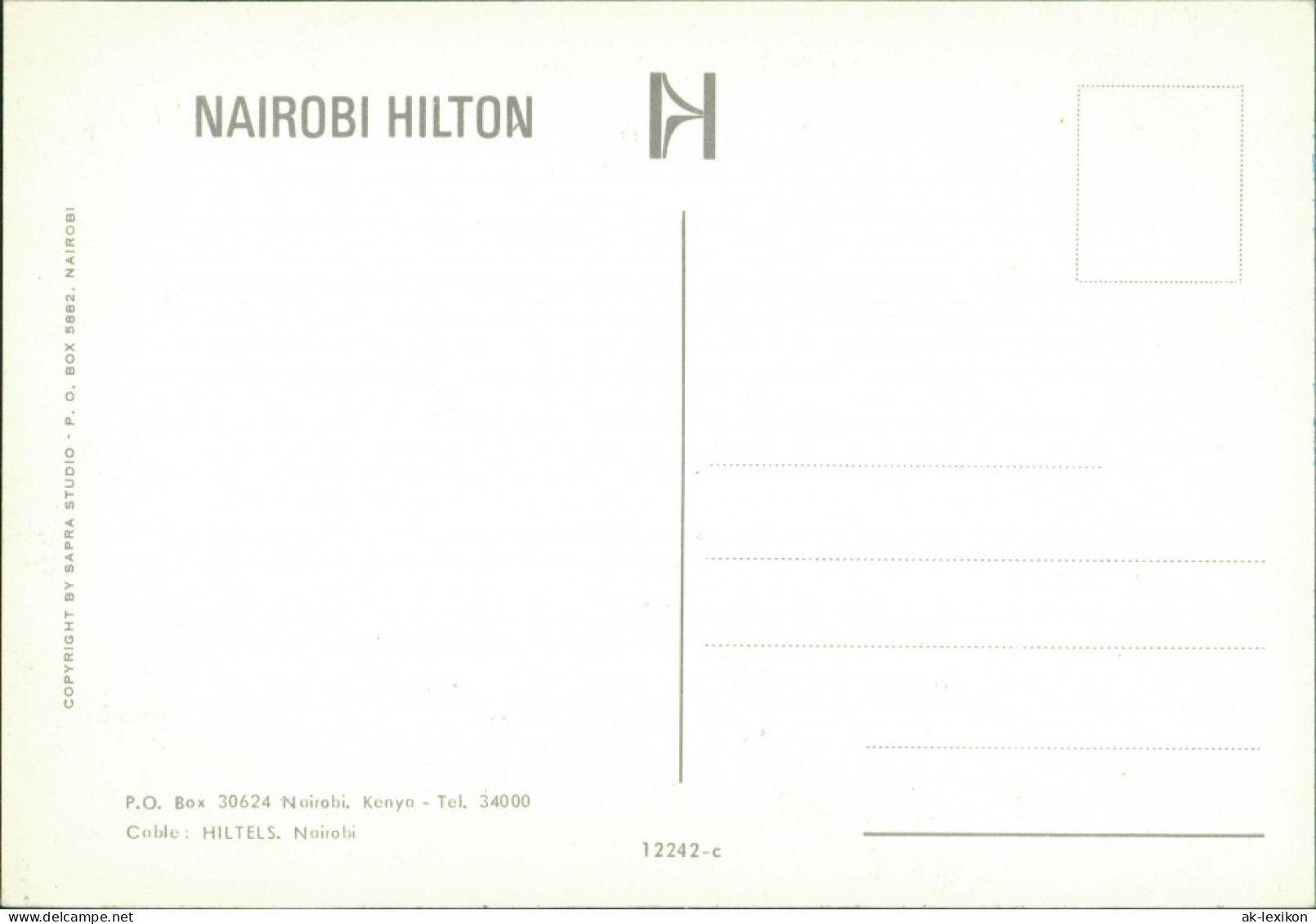 Postcard Nairobi Hotel HILTON Animiert Mit Giraffe, Elefant 1970 - Kenya