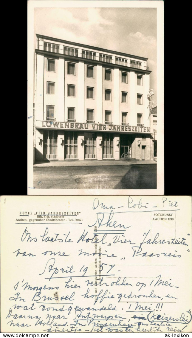 Ansichtskarte Aachen HOTEL VIER JAHRESZEITEN 1963 - Aachen