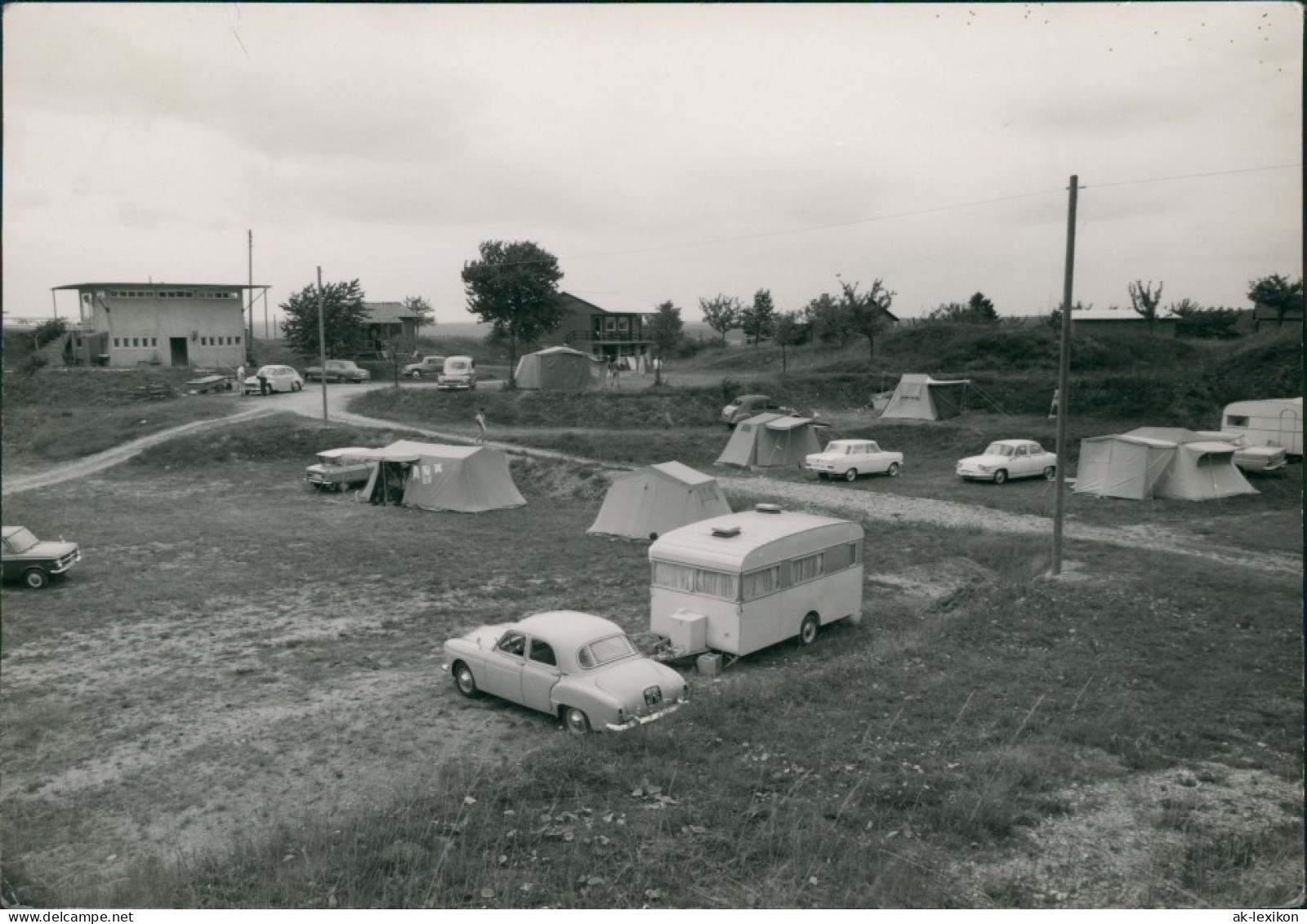Ansichtskarte Freudenstadt Campingplatz Wohnwagen Zelte Autos 1964 - Freudenstadt