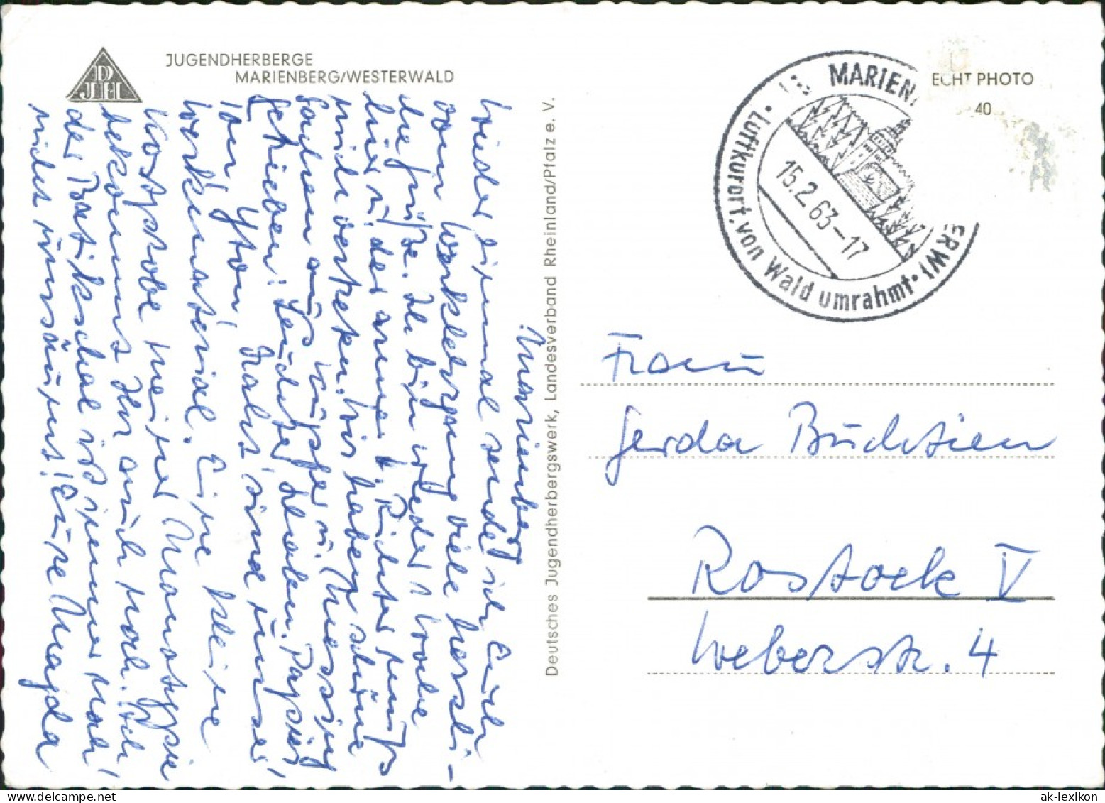 Ansichtskarte Bad Marienberg (Westerwald) JUGENDHERBERGE 1963 - Bad Marienberg