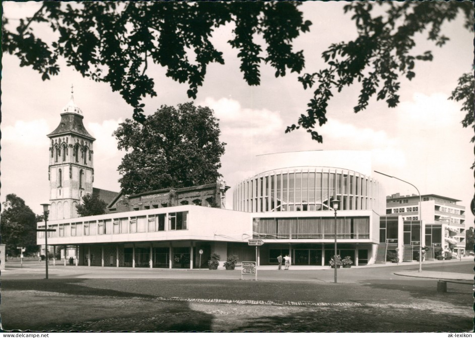 Ansichtskarte Münster (Westfalen) Straße Stadttheater Marienkirche 1962 - Muenster