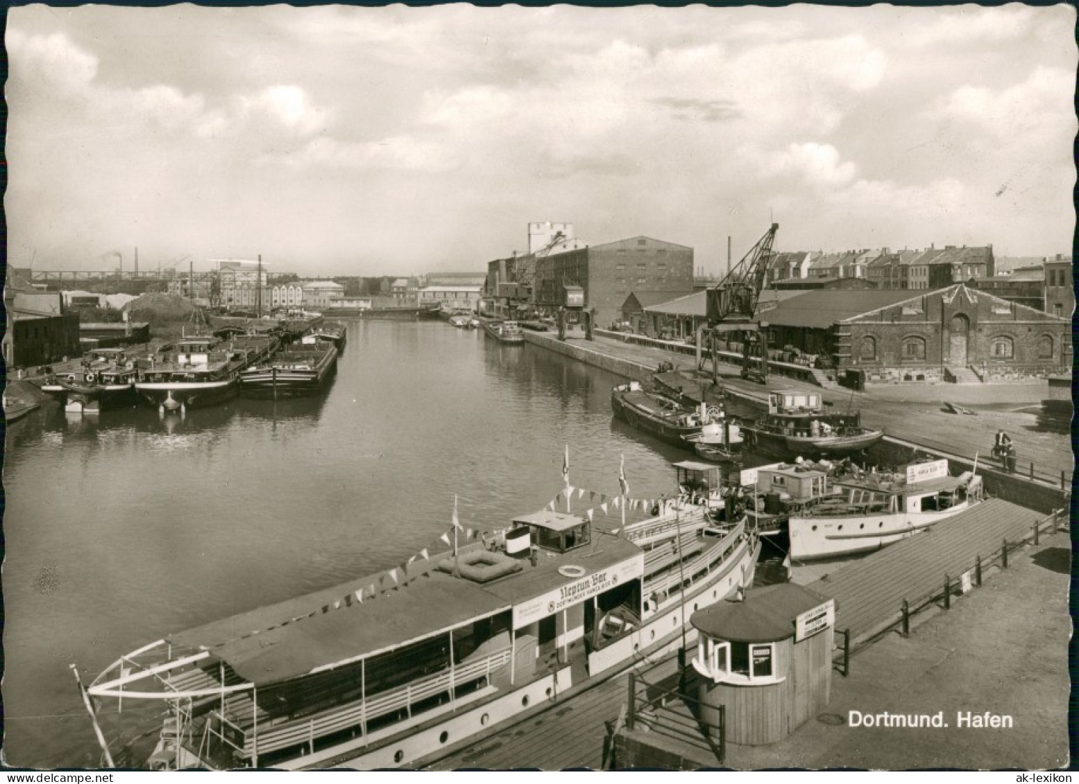 Ansichtskarte Dortmund Hafen Schiffe Frachtschiffe Fahrgastschiff 1966 - Dortmund