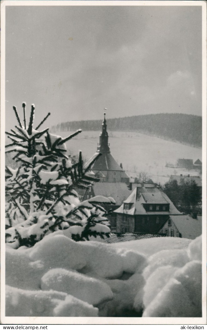 Seiffen (Erzgebirge) Kirche Im Schnee Kurort Spielzeugdorf Erzgebirge 1959 - Seiffen