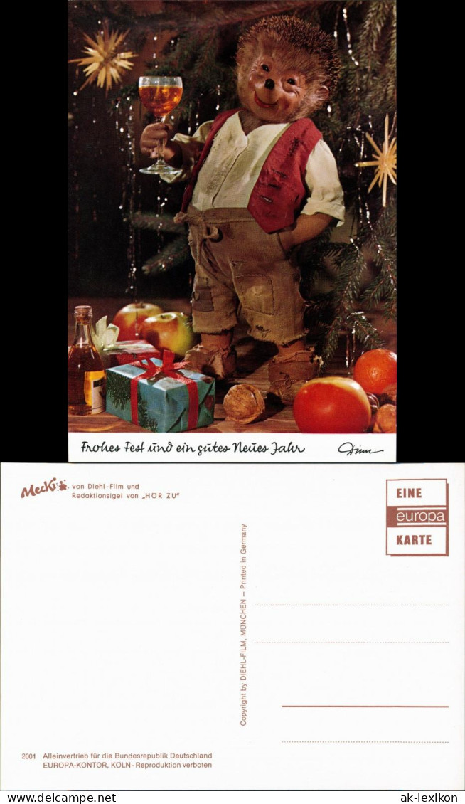 Ansichtskarte  Mecki (Diehl-Film): Weihnachten Punsch Und Geschenke 1975 - Mecki