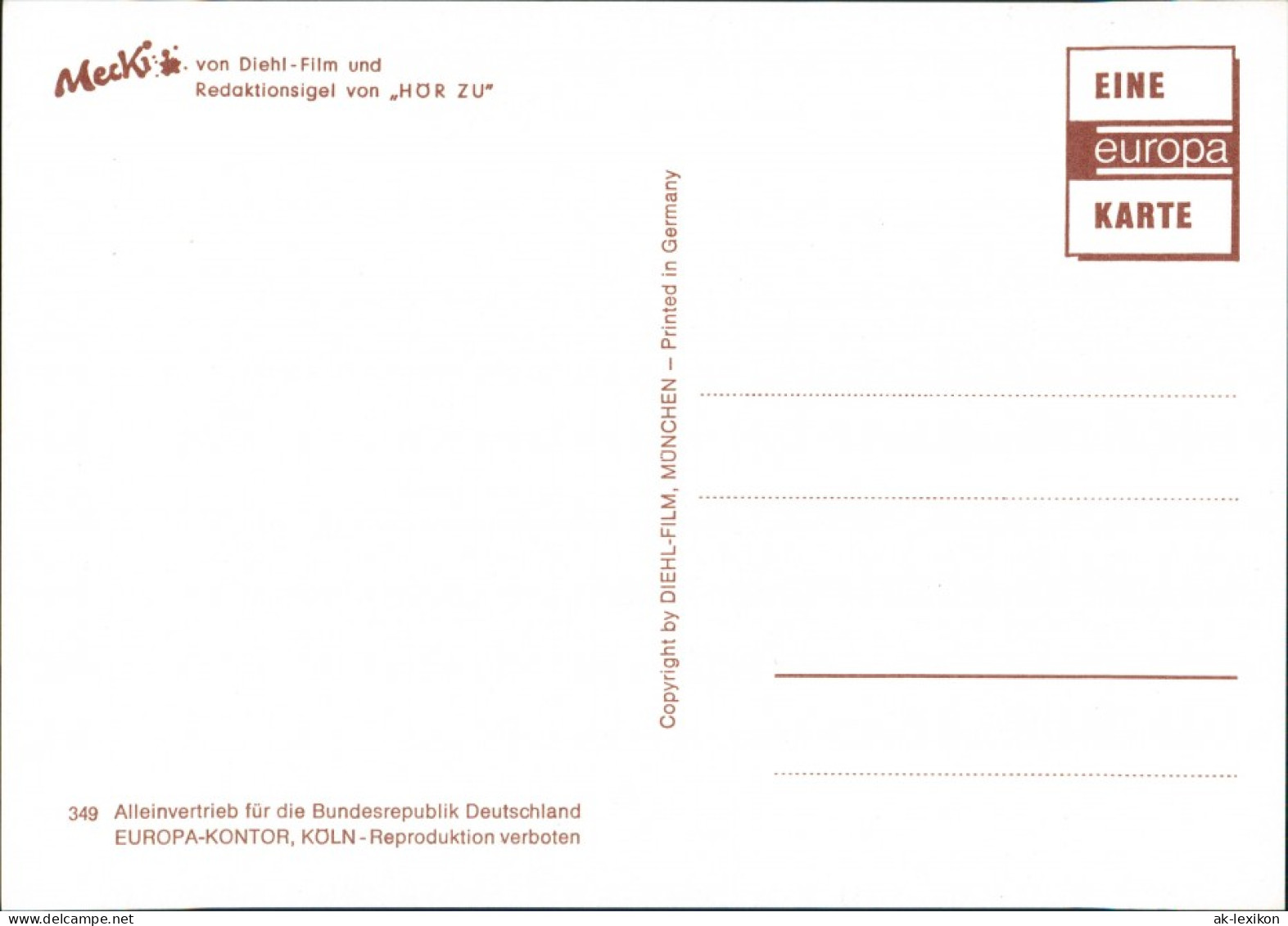 Ansichtskarte  Mecki (Diehl-Film): Zum Anbeißen Goldfisch 1970 - Mecki