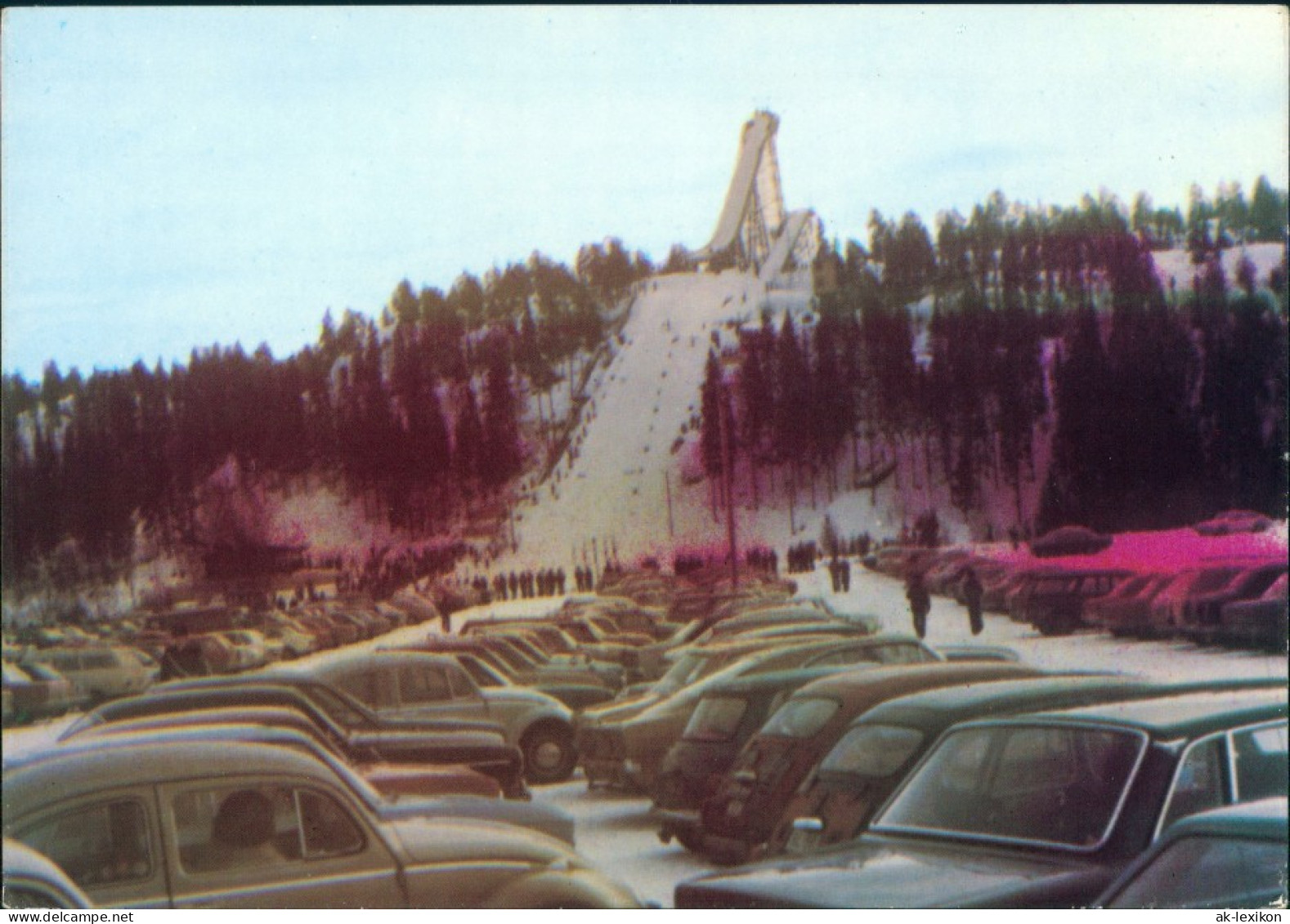 Postcard Lieto Autos Vor Skisprungschanze Wintersport Ski Centre 1970 - Finland