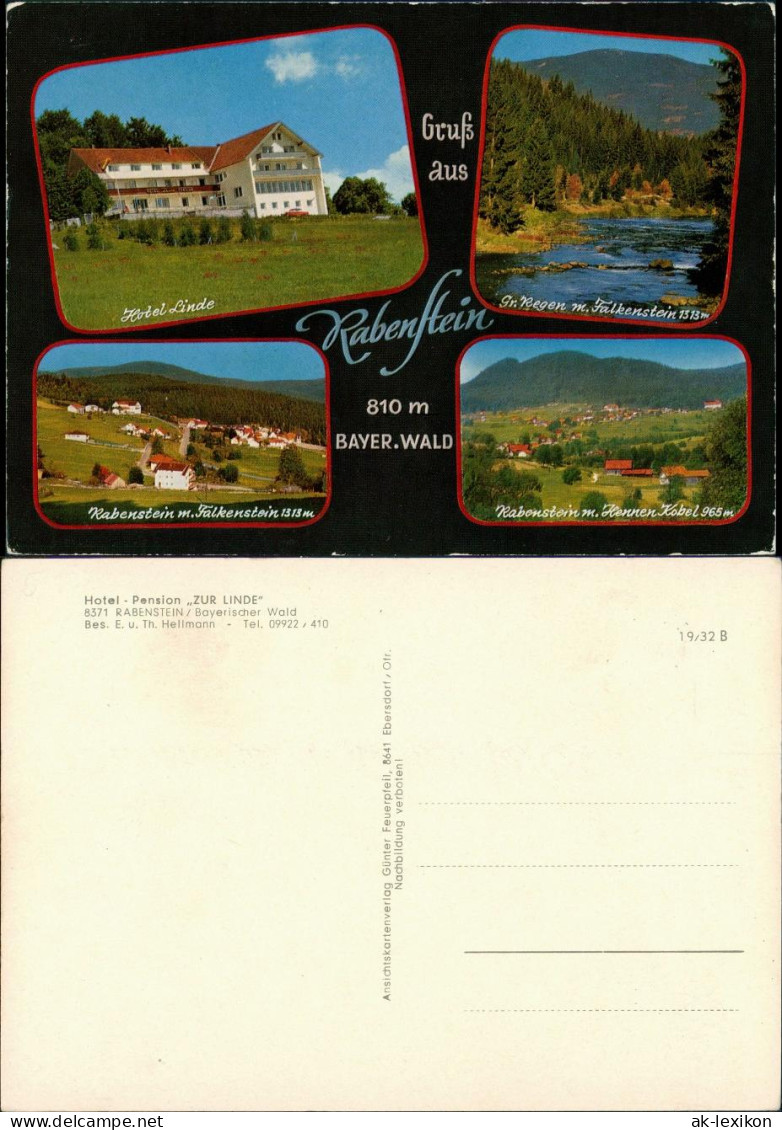 Rabenstein-Zwiesel Mehrbild-AK 4 Ansichten Ua. Hotel Pension  Hellmann 1970 - Zwiesel