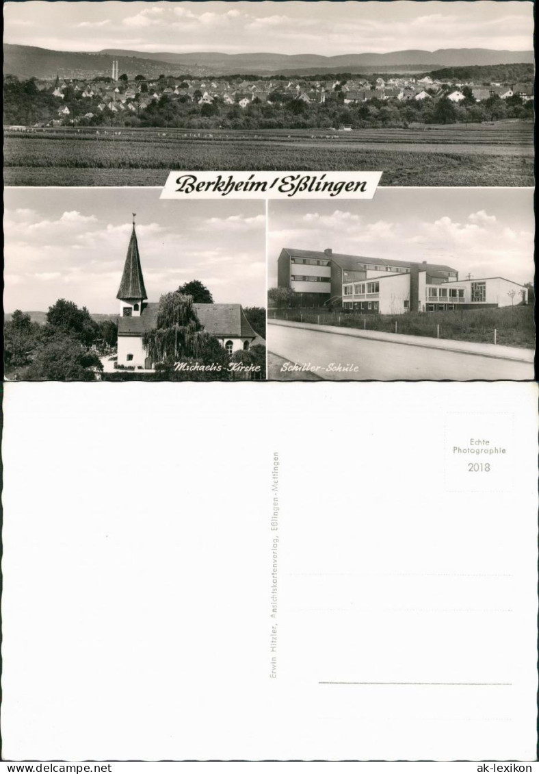 Ansichtskarte Berkheim-Esslingen 3 BIld: Stadt, Schiller Schule 1964 - Esslingen