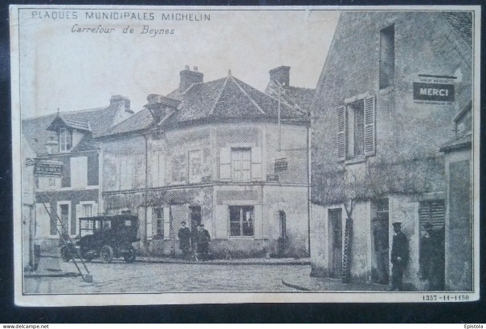 ► [78] Yvelines Beynes Don Et Pose D'une Plaque émaillée Indicatrice Publicitaire Pub Michelin Animée Voiture - Beynes